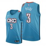 Maglia Oklahoma City Thunder Chris Paul #3 Citta Blu