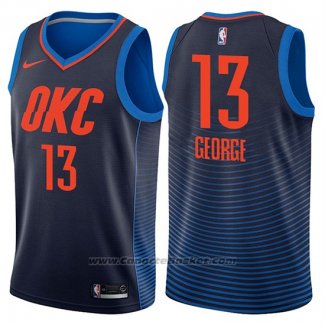 Maglia Oklahoma City Thunder Paul George #13 Statement 2017-18 Blu