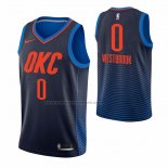 Maglia Oklahoma City Thunder Russell Westbrook NO 0 Statement Blu
