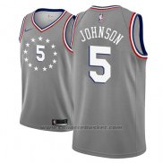 Maglia Philadelphia 76ers Amir Johnson #5 Citta 2018-19 Grigio