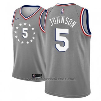 Maglia Philadelphia 76ers Amir Johnson #5 Citta 2018-19 Grigio