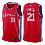 Maglia Philadelphia 76ers Joel Embiid #21 2017-18 Rosso