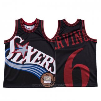 Maglia Philadelphia 76ers Julius Erving #6 Mitchell & Ness Big Face Nero