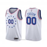 Maglia Philadelphia 76ers Personalizzate Earned Bianco