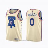 Maglia Philadelphia 76ers Tyrese Maxey #0 Earned 2020-21 Crema