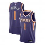 Maglia Phoenix Suns Devin Booker NO 1 Icon 2021 Viola