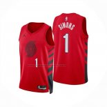 Maglia Portland Trail Blazers Anfernee Simons No 1 Statement 2024-25 Rosso