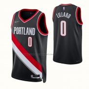 Maglia Portland Trail Blazers Damian Lillard NO 0 Icon 2021-22 Nero