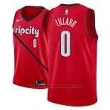 Maglia Portland Trail Blazers Damian Lillard #0 Earned 2018-19 Rosso