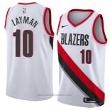 Maglia Portland Trail Blazers Jake Layman #10 Association 2018 Bianco