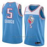 Maglia Sacramento Kings Bruno Caboclo #5 Citta 2018 Blu