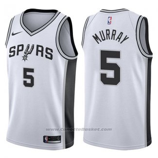 Maglia San Antonio Spurs Dejounte Murray #5 Swingman Association 2017-18 Bianco