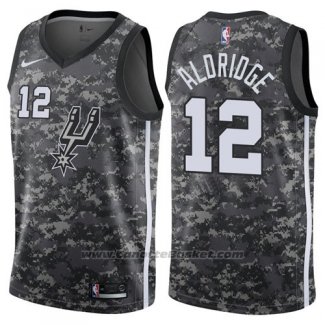 Maglia San Antonio Spurs LaMarcus Aldridge #12 Citta 2017-18 Grigio