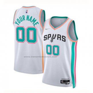 Maglia San Antonio Spurs Personalizzate Citta 2021-22 Bianco