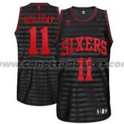 Maglia Scanalatura Moda Philadelphia 76ers Jrue Holiday #11 Nero