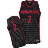 Maglia Scanalatura Moda Washington Wizards John Wall #2 Nero