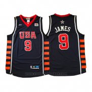 Maglia USA 2004 Lebron James #9 Blu