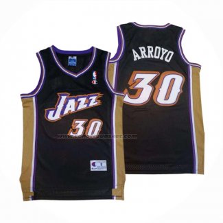 Maglia Utah Jazz Carlos Arroyo NO 30 Retro Nero