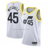 Maglia Utah Jazz Donovan Mitchell #45 Association 2022-23 Bianco