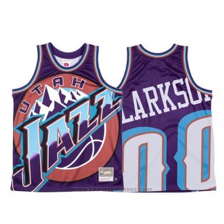 Maglia Utah Jazz Jordan Clarkson #00 Mitchell & Ness Big Face Viola