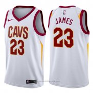 Nike Maglia Cleveland Cavaliers LeBron James #23 2017-18 Bianco