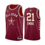 Maglia All Star 2024 Philadelphia 76ers Joel Embiid #21 Rosso