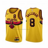 Maglia Atlanta Hawks Danilo Gallinari NO 8 Citta 2021-22 Giallo