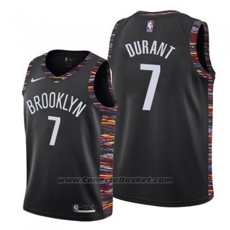 Maglia Bambino Brooklyn Nets Kevin Durant #7 Citta 2019-20 Nero