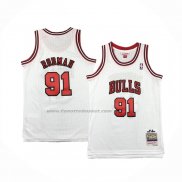 Maglia Bambino Chicago Bulls Dennis Rodman #91 Mitchell & Ness 1997-98 Bianco