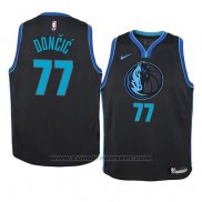 Maglia Bambino Dallas Mavericks Luka Doncic #77 Citta 2018-19 Blu