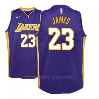 Maglia Bambino Los Angeles Lakers Lebron James #23 Statement 2017-18 Viola