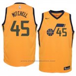 Maglia Bambino Utah Jazz Donovan Mitchell Statement #45 2017-18 Giallo