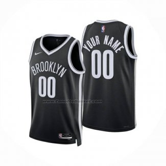 Maglia Brooklyn Nets Personalizzate Icon 2024-25 Nero