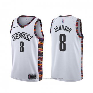 Maglia Brooklyn Nets Tyler Johnson #8 Citta 2020 Bianco