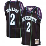 Maglia Charlotte Hornets Larry Johnson NO 2 Mitchell & Ness 1992-93 Nero