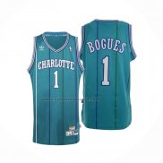 Maglia Charlotte Hornets Muggsy Bogues NO 1 Throwback Blu