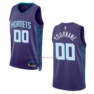 Maglia Charlotte Hornets Personalizzate Statement 2022-23 Viola