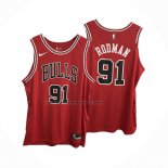 Maglia Chicago Bulls Dennis Rodman #91 Icon Autentico Rosso