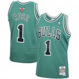 Maglia Chicago Bulls Derrick Rose #1 Mitchel & Ness 2008-09 Verde