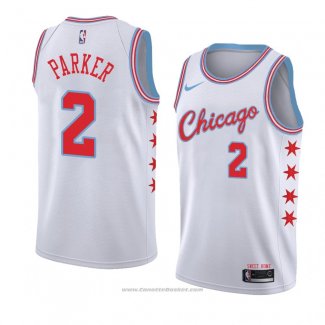 Maglia Chicago Bulls Jabari Parker #2 Citta 2018 Bianco