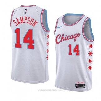 Maglia Chicago Bulls Jakarr Sampson #14 Citta 2018 Bianco