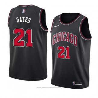 Maglia Chicago Bulls Kaiser Gates #21 Statement 2018 Nero