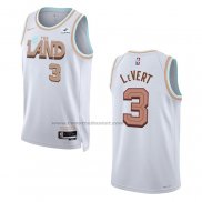 Maglia Cleveland Cavaliers Caris Levert #3 Citta 2022-23 Bianco