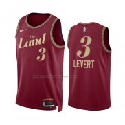 Maglia Cleveland Cavaliers Caris Levert #3 Citta 2023-24 Rosso