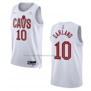 Maglia Cleveland Cavaliers Darius Garland NO 10 Association 2022-23 Bianco