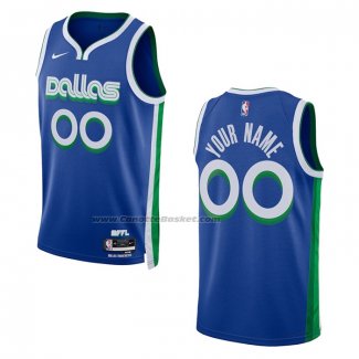 Maglia Dallas Mavericks Personalizzate Citta 2022-23 Blu