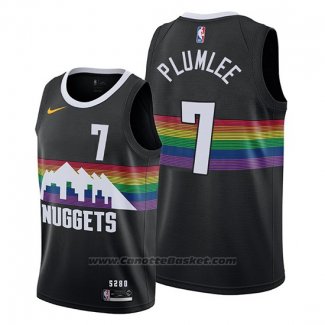 Maglia Denver Nuggets Mason Plumlee #7 Citta 2019-20 Nero