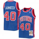 Maglia Detroit Pistons Bill Laimbeer #40 Mitchell & Ness 1988-89 Blu