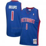 Maglia Detroit Pistons Chauncey Billups NO 1 Mitchell & Ness 2003-04 Blu
