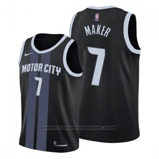 Maglia Detroit Pistons Thon Maker #7 Citta Nero